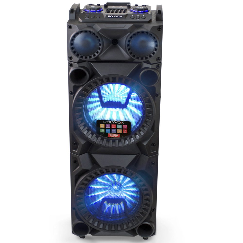 Miniatura Caixa de Som Bluetooth Torre TWS Polyvox XT1200 com Controle Remoto e Mesa Equalizadora