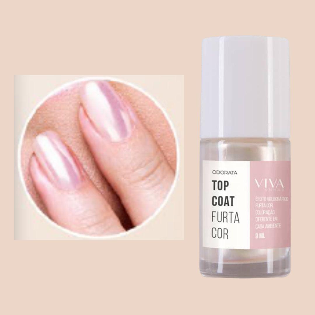 Miniatura Top Coat Furta Cor Efeito Holográfico Aumenta A Durabilidade