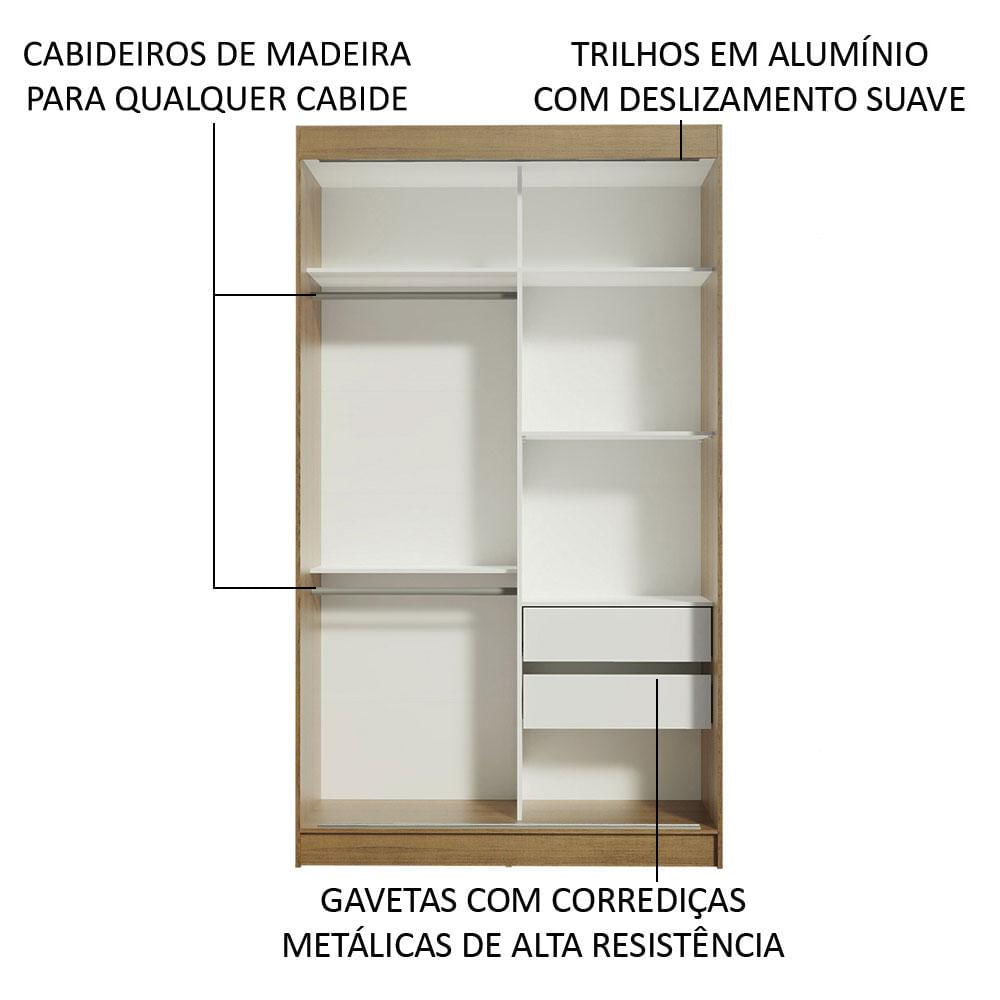 Miniatura Guarda-Roupa Solteiro Madesa Tokio 2 Portas de Correr com Espelho 2 Gavetas - Rustic/Preto Rustic/Preto