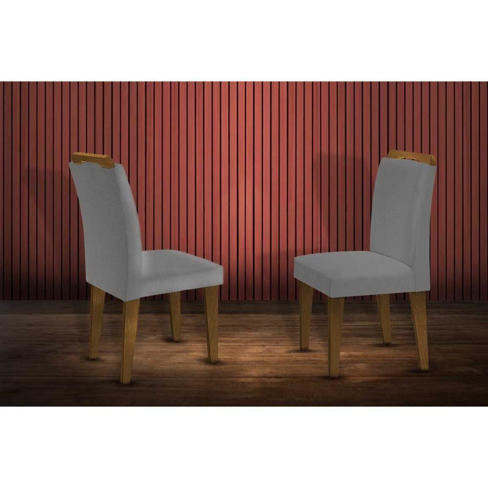 Miniatura Kit 2 Cadeiras Sala Jantar Athenas Madeira 2 Un Capuccino-grafite - Rufato