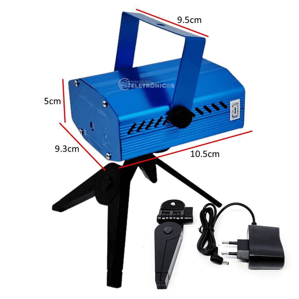 Miniatura Laser Projetor Holográfico Azul Led Pisca Estrela