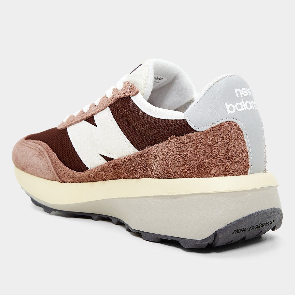 Miniatura Tênis New Balance 370v1 Unissex Marrom+Branco - 41