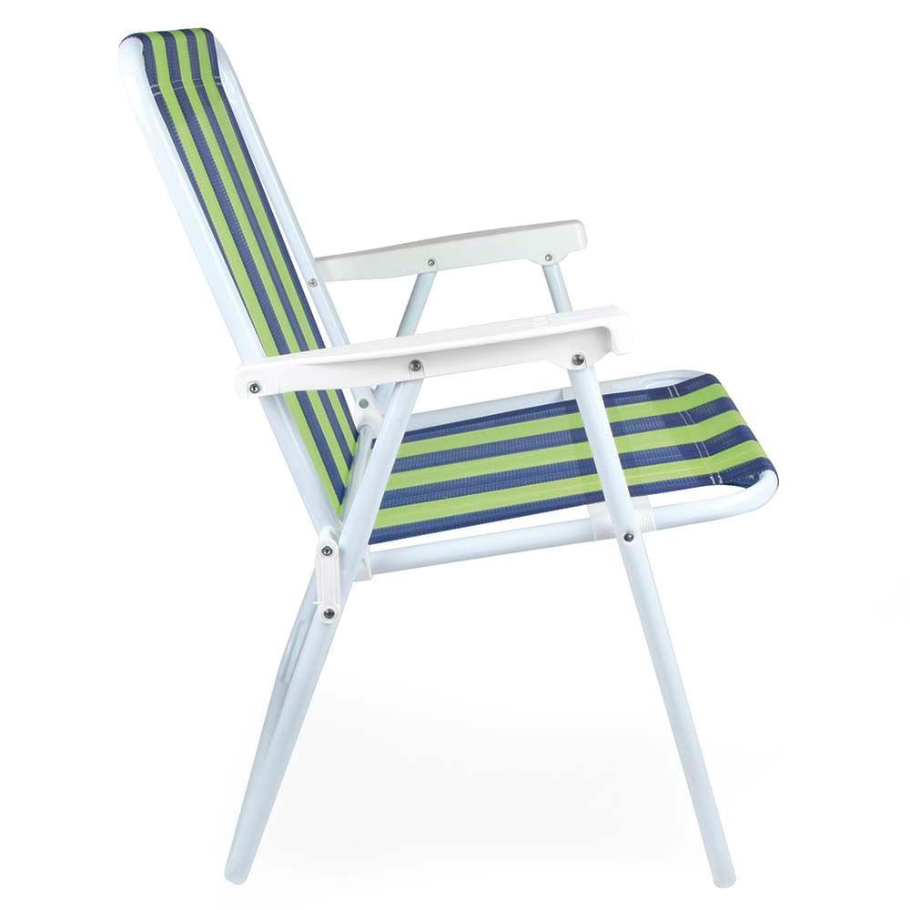 Miniatura Cadeira de Praia Alta Aço Verde Azul Mor