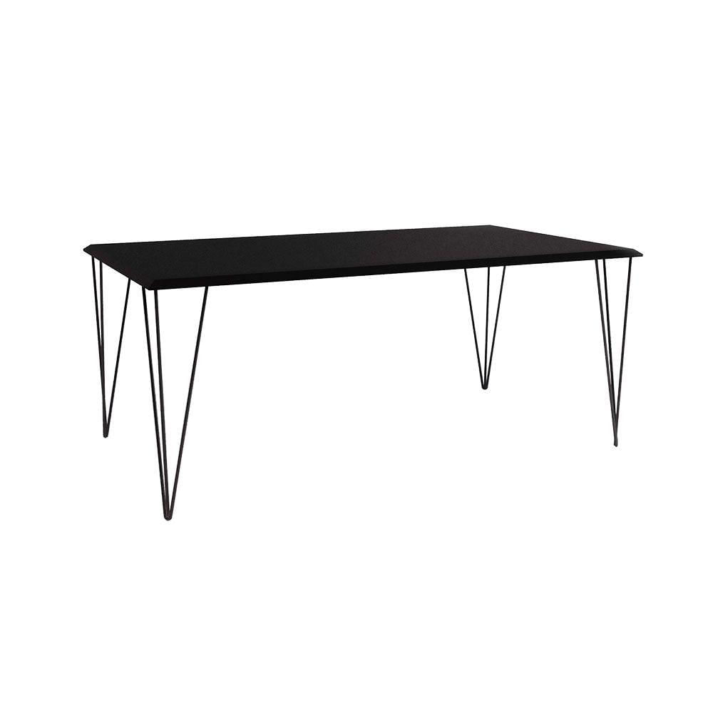 Miniatura Mesa Elen Tampo Retangular 140 X 80 Cm De Madeira Preto New Green - Preto