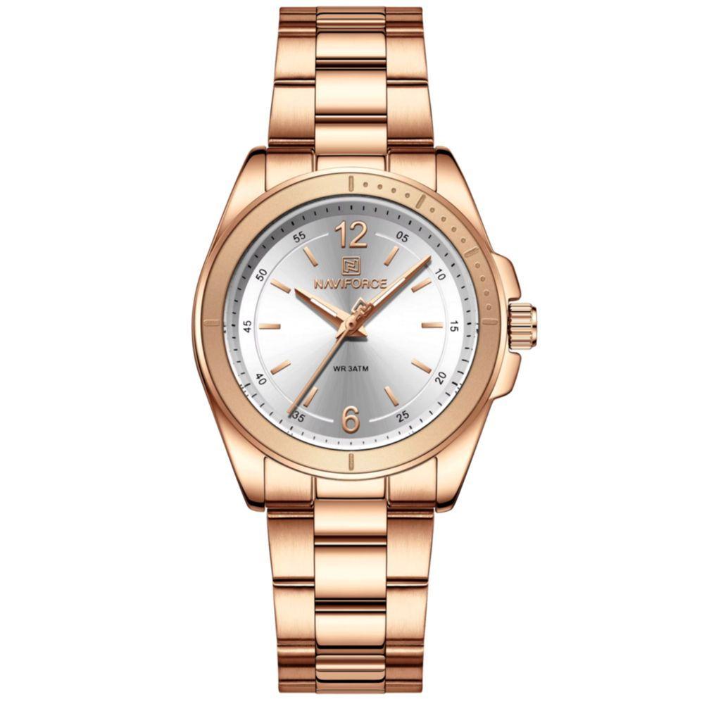 Miniatura Relógio De Pulso Feminino Em Aço Inoxidavel Confortável Design Elegante à Prova D´agua Branco