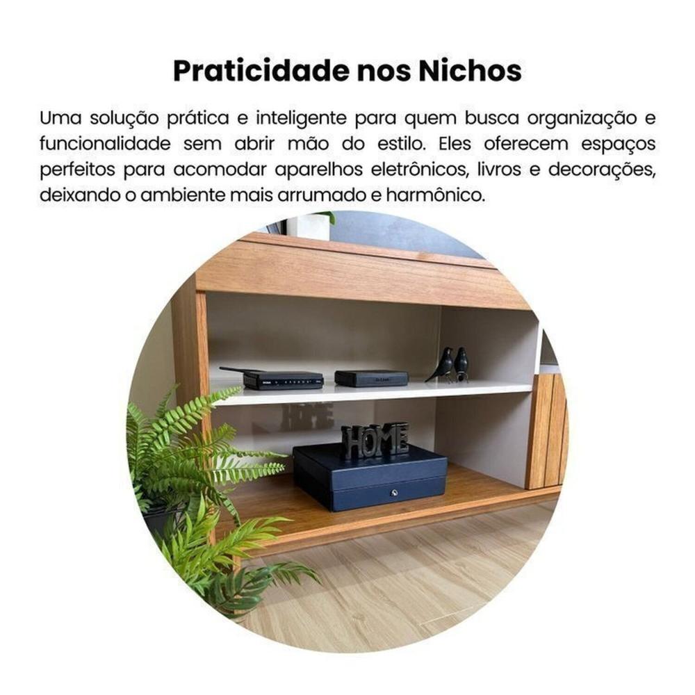 Miniatura Kit para Sala de Estar Rack e Aparador e Mesa de Centro City Cinamomo/Off White