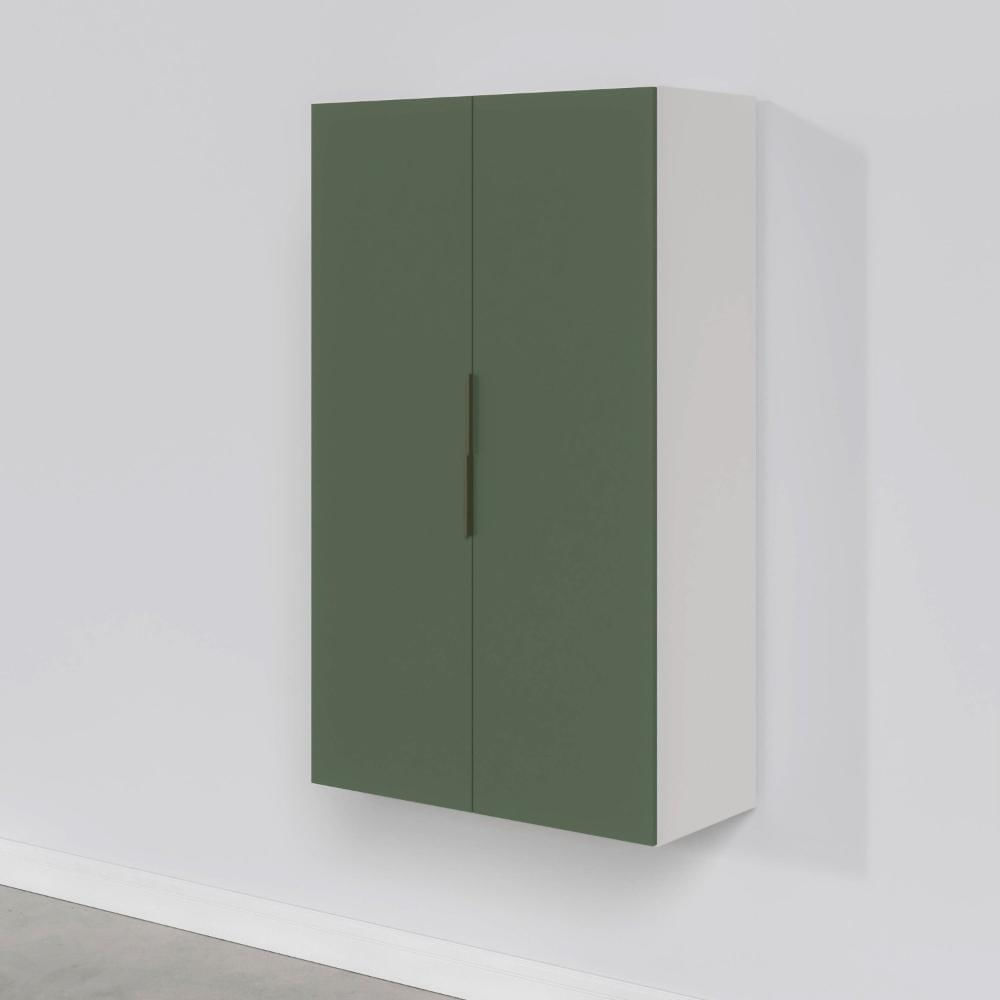 Armário Aéreo 2 Portas 80x135cm Puxador 150mm Ipanema CabeCasa MadeiraMadeira Verde Folha/Branco