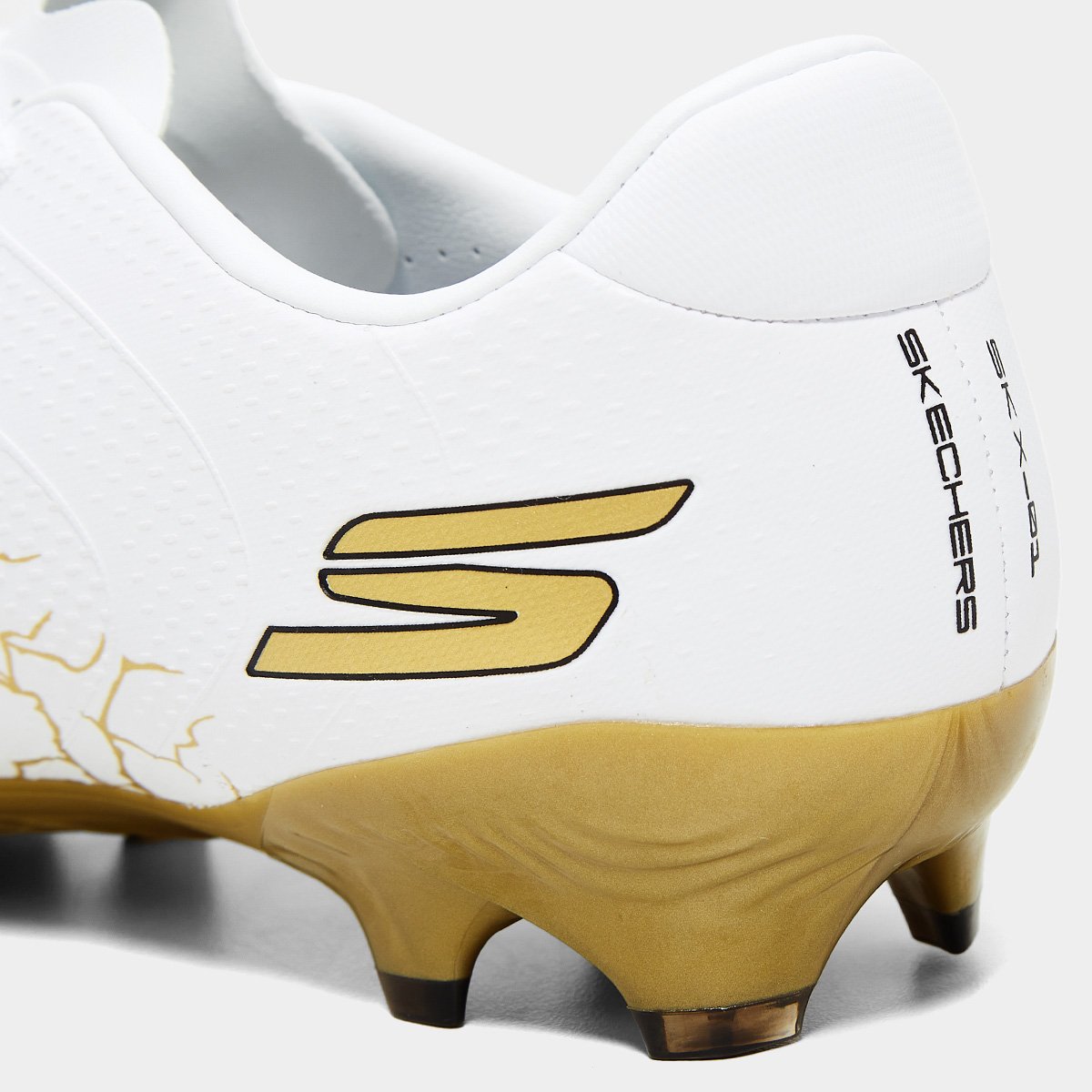 Chuteira Campo Skechers SKX_01 Gold FG Masculina Branco+dourado - 38