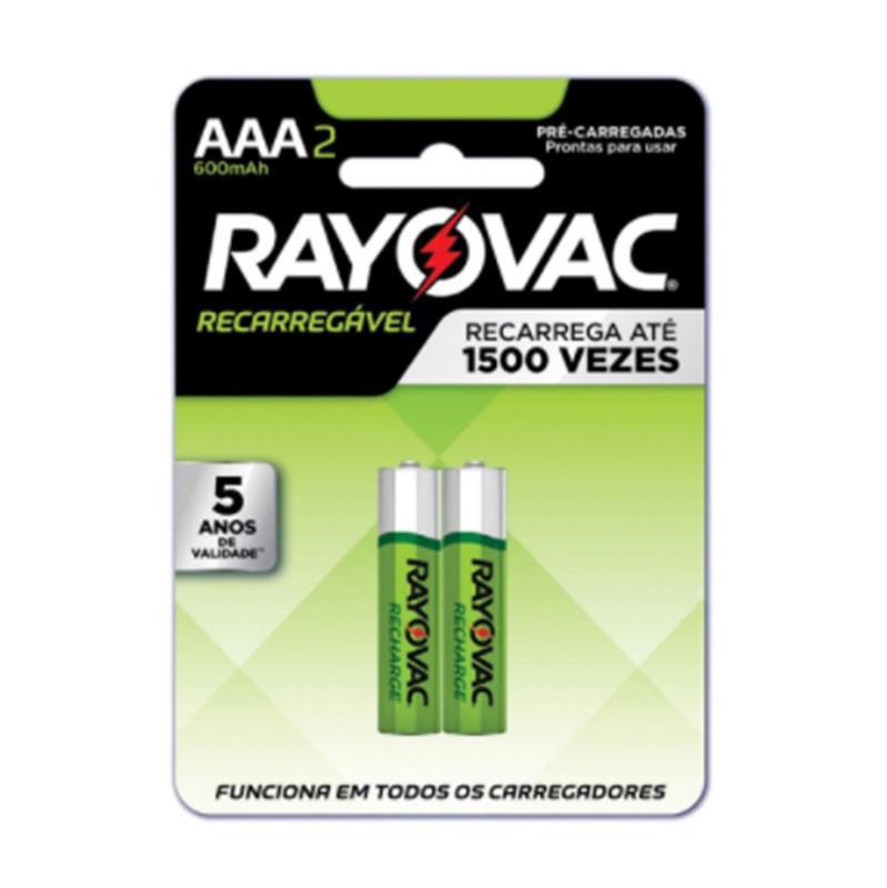 Miniatura Pilha Recarregável Rayovac Aaa 2 Unidades