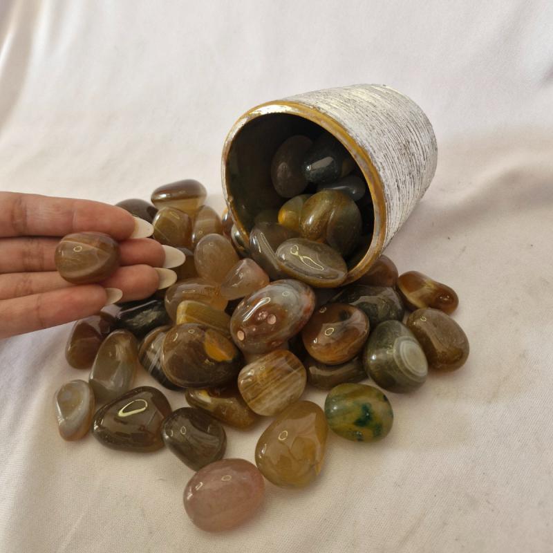 Miniatura Pedra Ágata Vermelha Rolada 1 A 2 Cm 500G Natural
