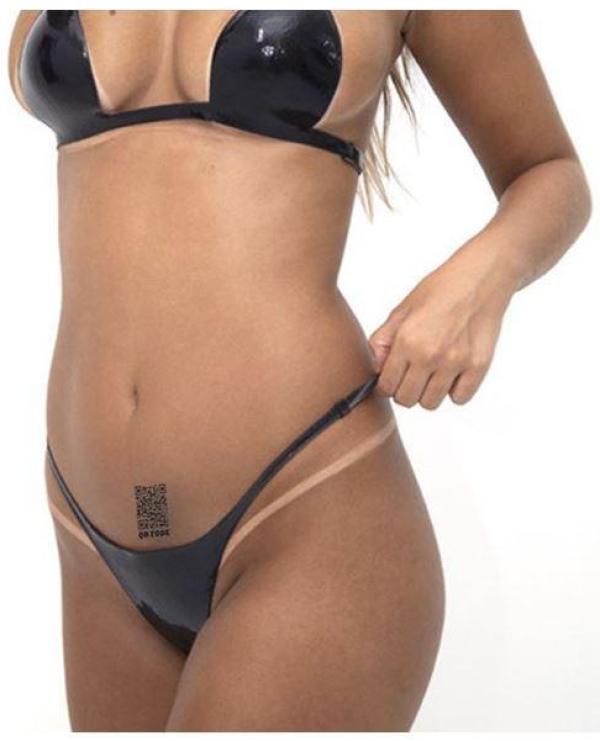 Miniatura Tatuagem Temporária Sexy Mensagem Qr Code