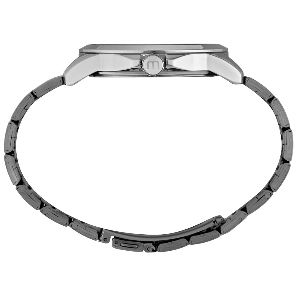 Miniatura Relógio Masculino Casual Visor Dupla Textura Prata