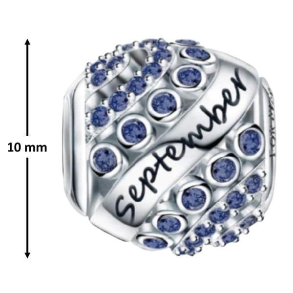 Miniatura Berloque Pulseira Joia Prata 925 Legítima Mês Setembro