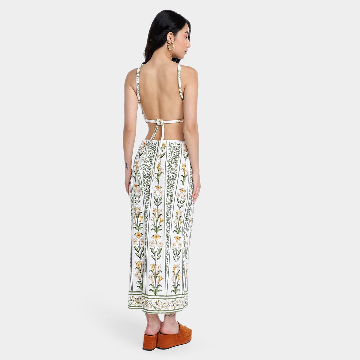 Miniatura Vestido Midi Farm Antonia Feminino Verde - G