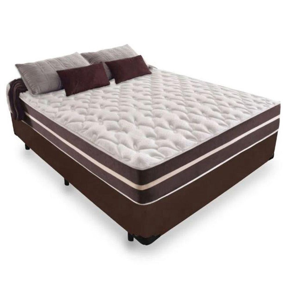 Miniatura Cama Box 138 Branco Casal + Colchão De Molas Anjos Classic Superlastic 138cm