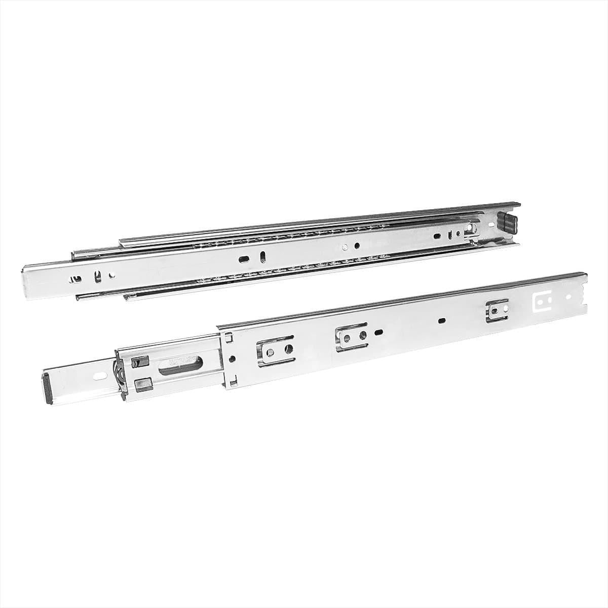 Miniatura Corrediça Reforçada Trilho Telescópico Gaveta 45 Cm 30Kg Par
