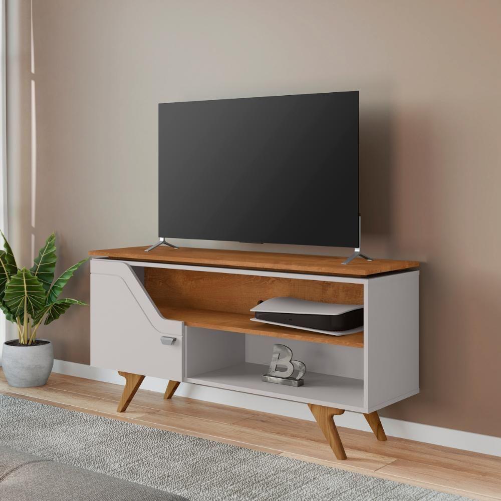 Miniatura Conjunto Painel E Rack Osaka Naturalle Off White