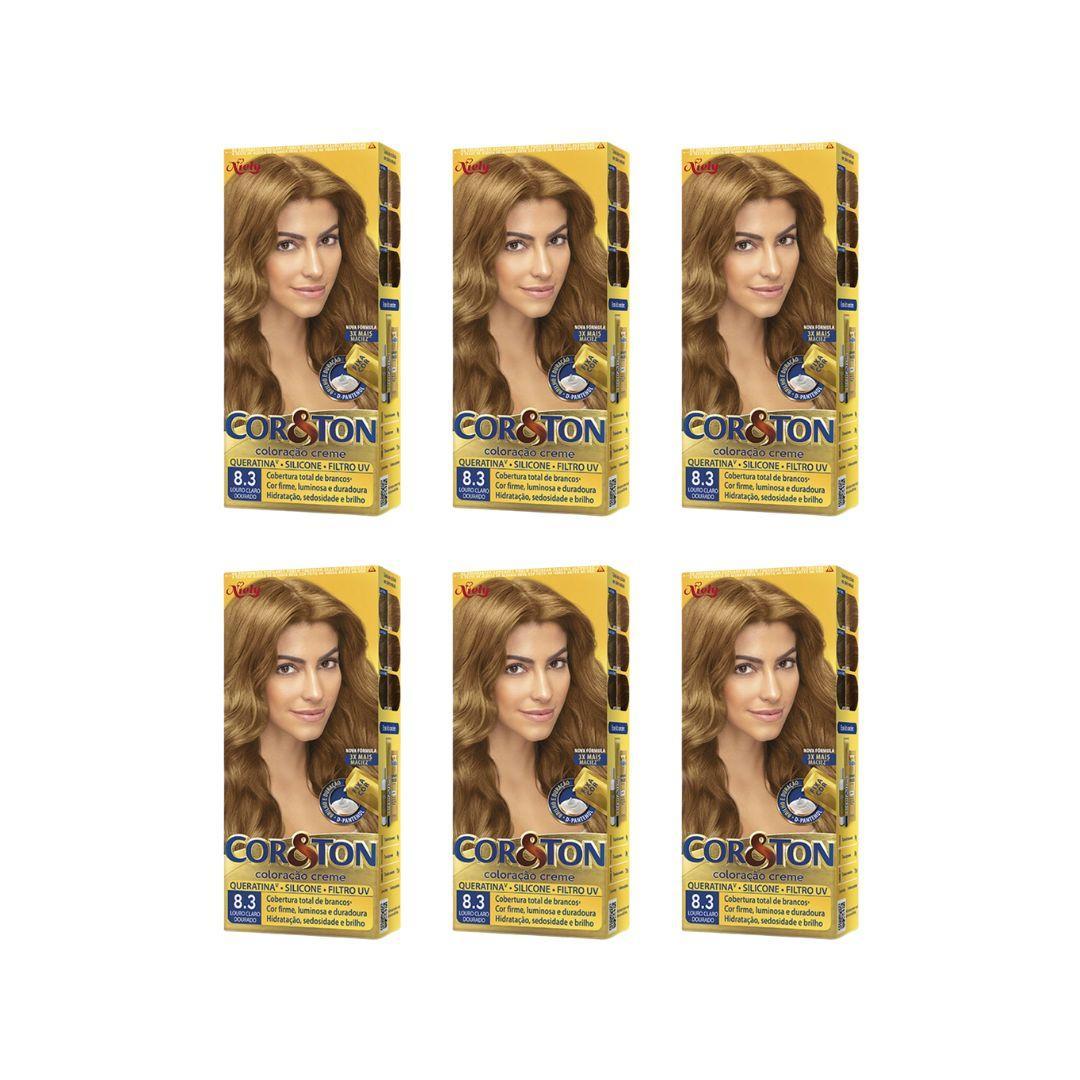 Miniatura Coloraçao Cor&Ton 8.3 Louro Claro Dourado 50G - Kit C/6Un