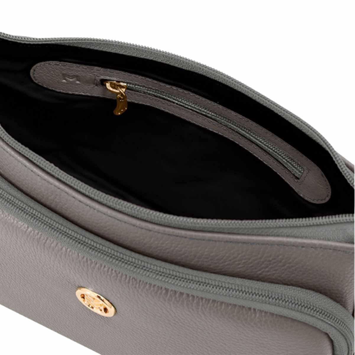Miniatura Bolsa Feminina Transversal de Couro Mariart Rosalina