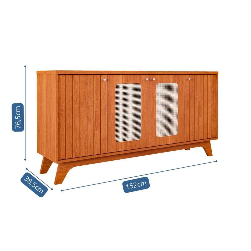 Buffet De Sala Jantar Isa C/ Tela 4 Portas Cinamomo - Cimol