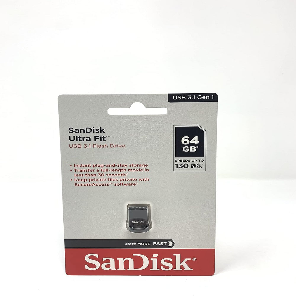 Miniatura Pen Drive Sandisk Ultra Fit Z430 3.1 Flash Drive 64GB