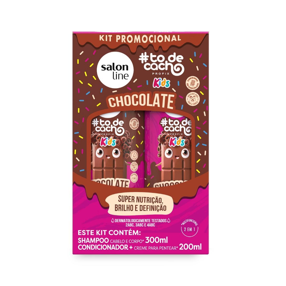 Miniatura Kit Shampoo + Condicionador Cachos Kids Chocolate Salon Line