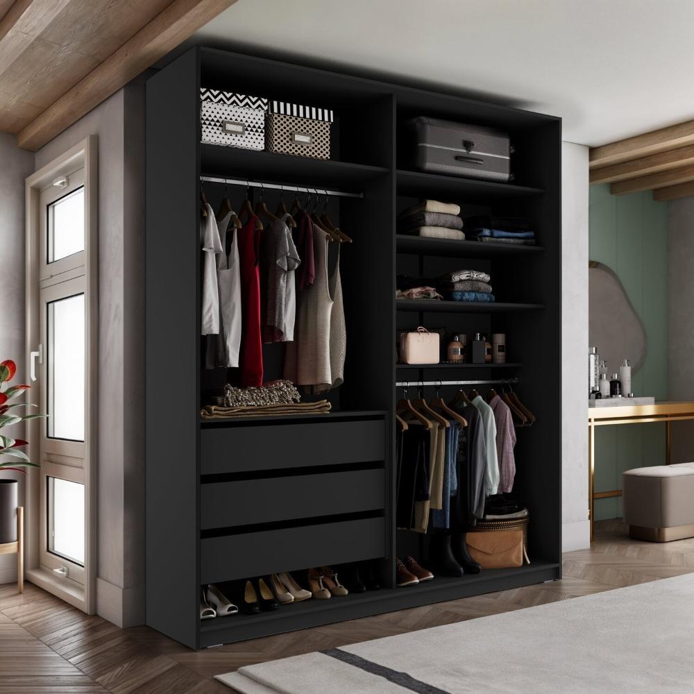 Miniatura Closet Solteiro 100% Mdf Bp 159,5cm 3 Gavetas Monreale Preto