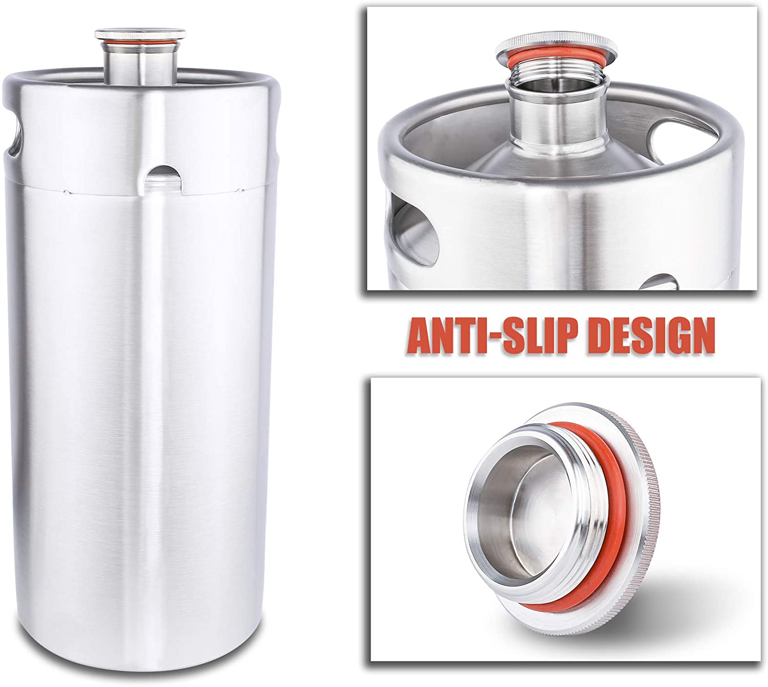 Miniatura TMCRAFT Chopeira Portátil 5L com Torneira e Regulador de CO2 Aço Inoxidável Prata