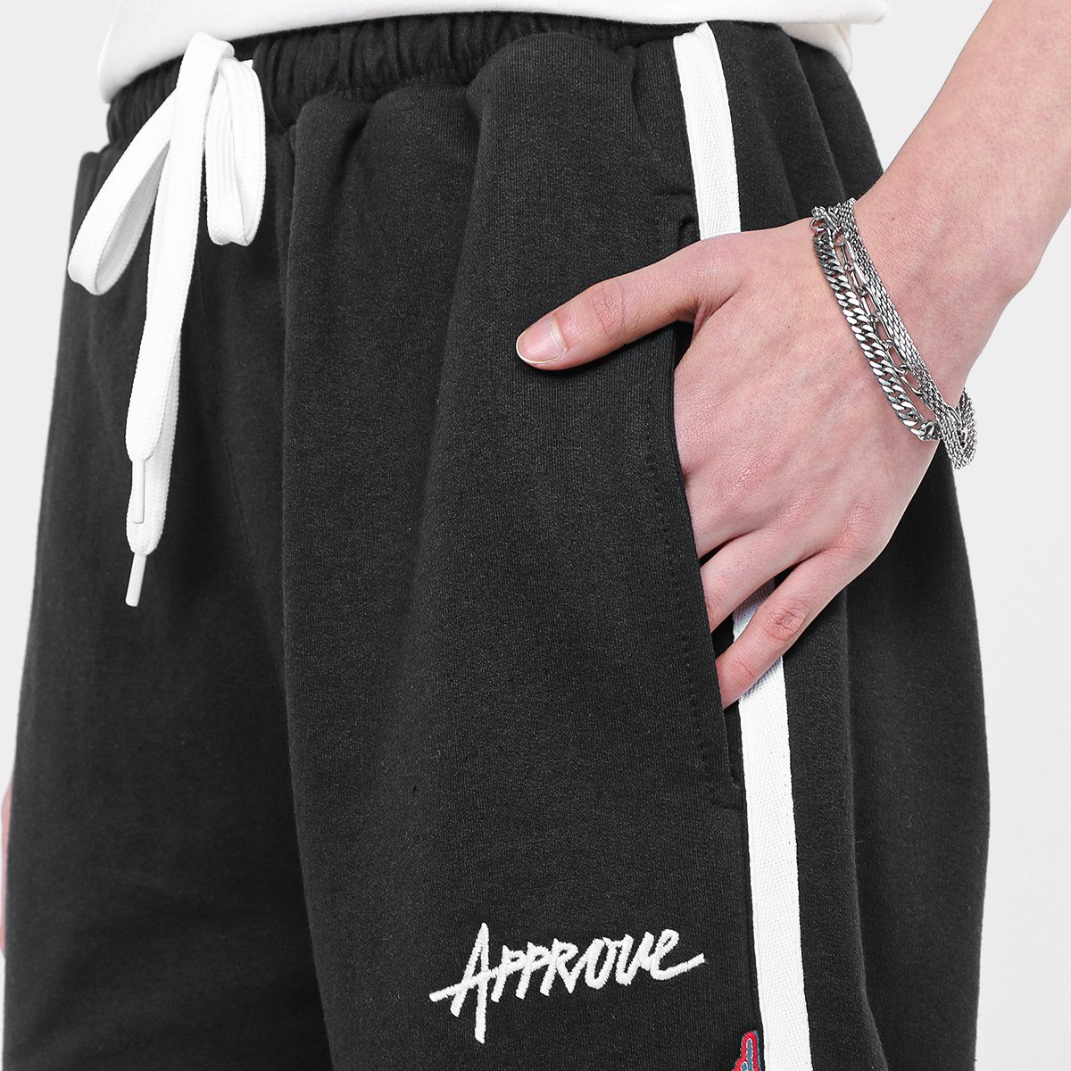 Miniatura Calça Moletom Approve X NFL Preto - EGG