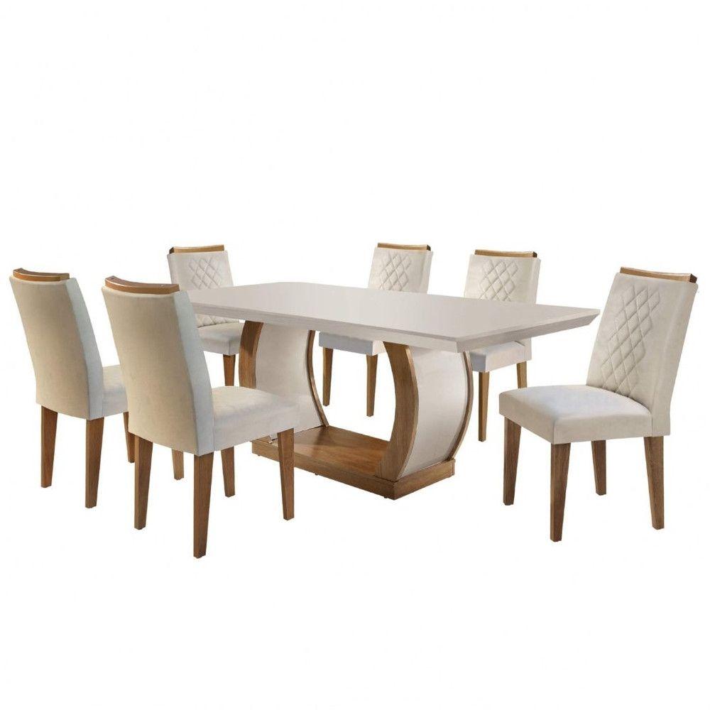 Miniatura Conjunto Sala De Jantar Mesa Milena 180 6 Cadeiras Milena