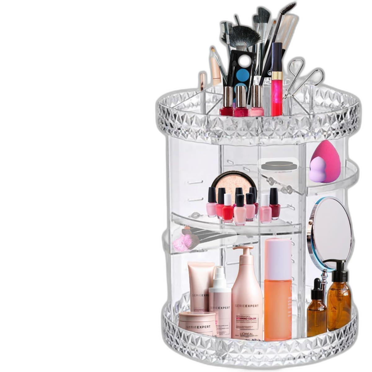 Super Organizador Acrilico Porta Maquiagem Display Giratorio