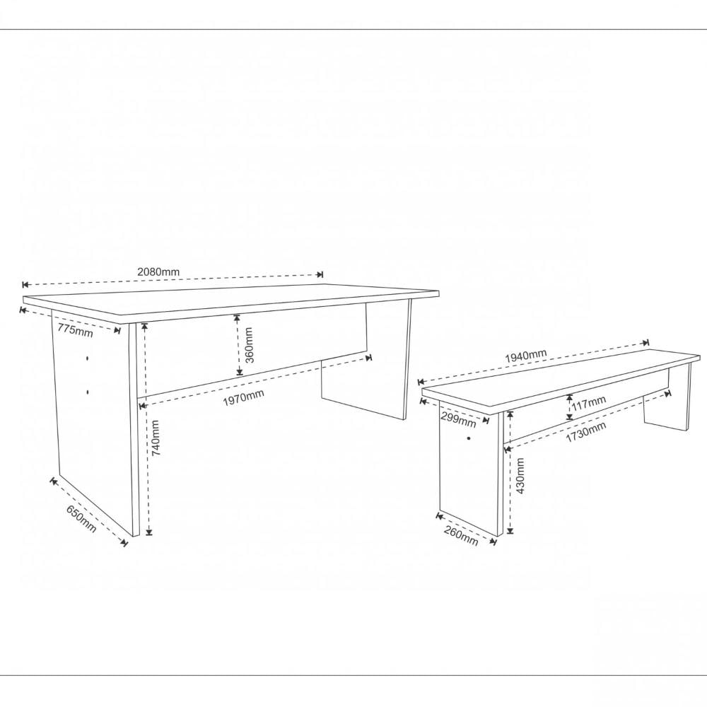 Miniatura Conjunto Mesa e 2 Bancos Festivo Life Espresso Móveis Pinho Conjunto Mesa e 2 Bancos Festivo Life Espresso Móveis