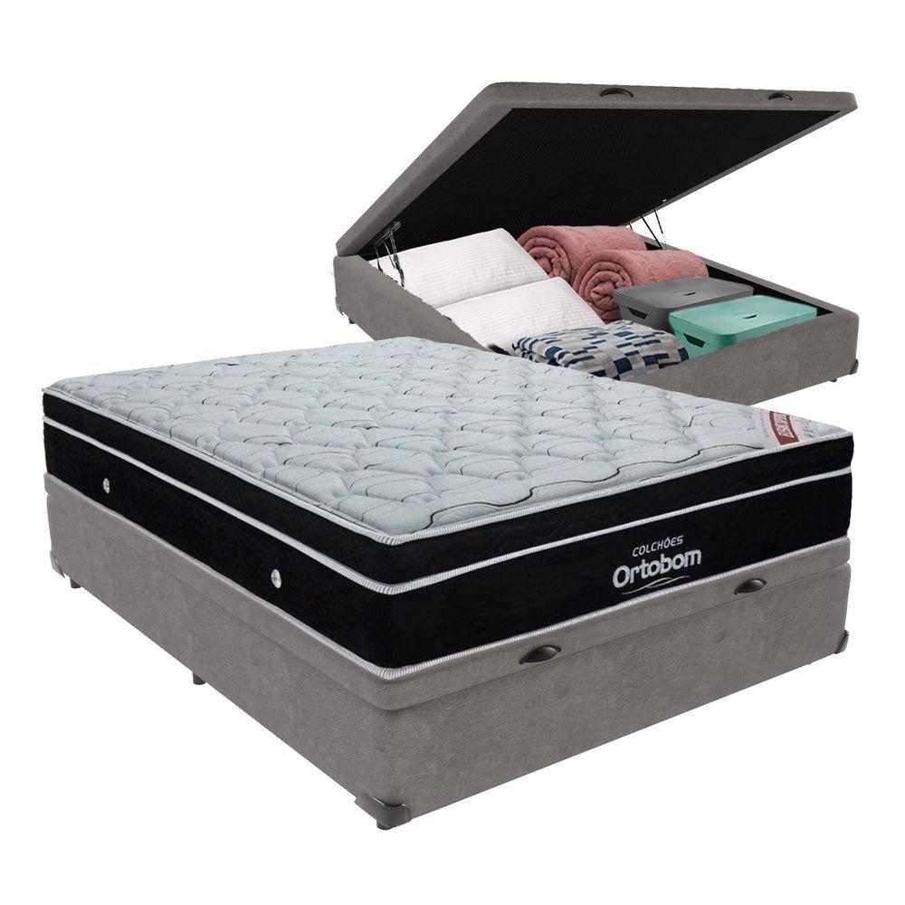 Miniatura Cama Box Casal Baú Colchão Ortobom Elegant Molas Ensacadas