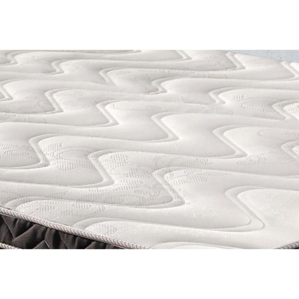Miniatura Cama Box Queen: Colchão Molas Paropas Extrapedic Olímpia + Base Crc Suede Black(158X198)