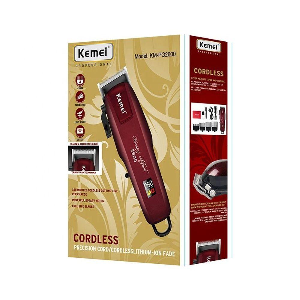 Miniatura Cortador De Cabelo Kemei Km-2600 Bordô 100v/240v
