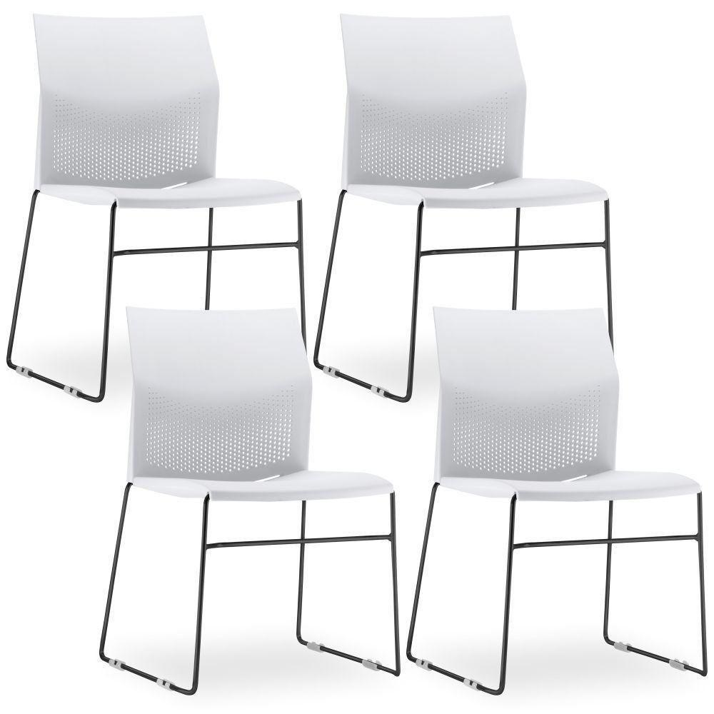 Miniatura Kit 04 Cadeiras Empilhável Connect F02 Branco
