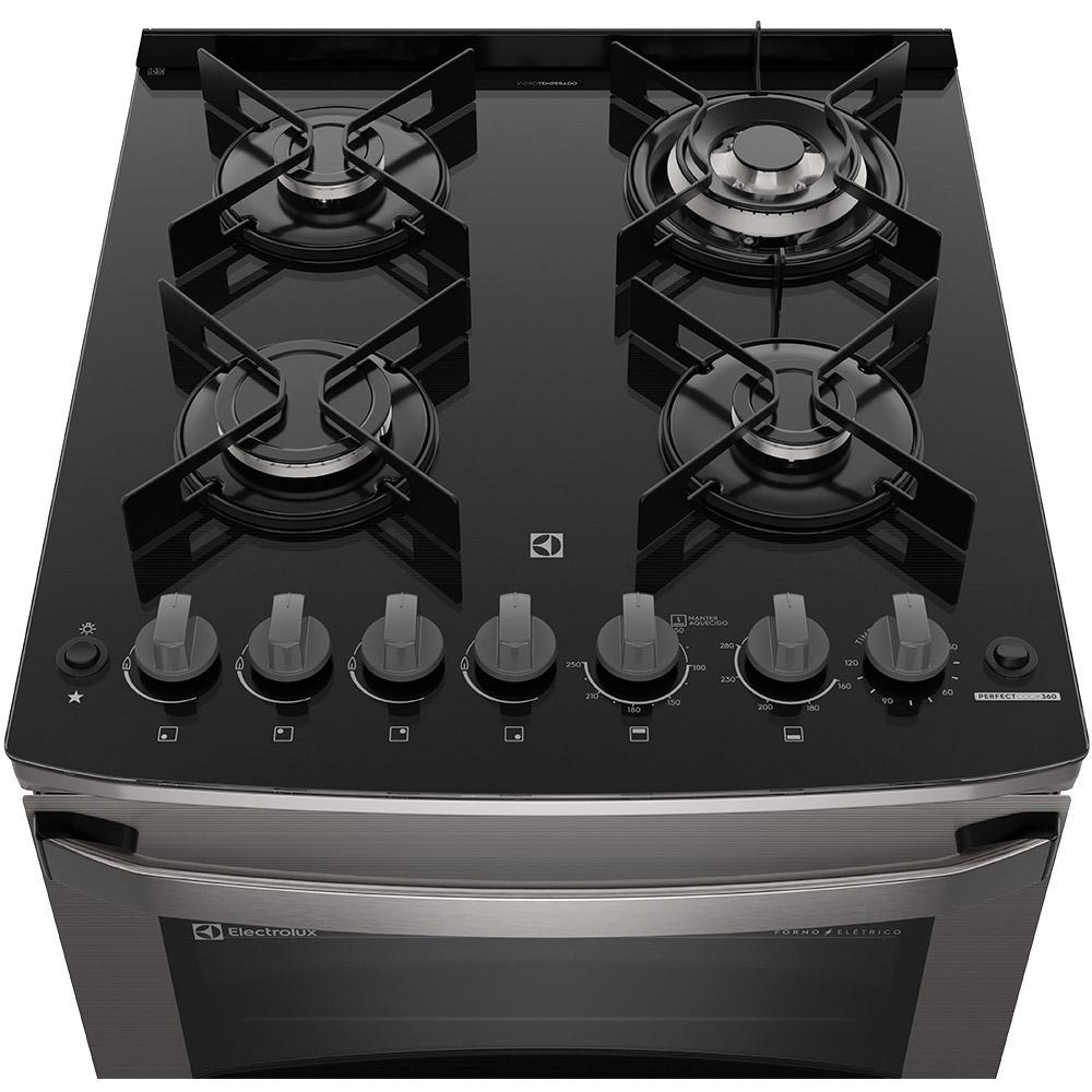 Fogão de Piso Electrolux de 04 Bocas Experience com PerfectCook360 Prata - FE4DC 110