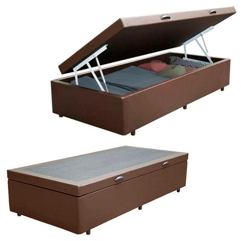 Miniatura Cama Box Baú Solteiro Sintético Sereneprime Marrom 88x188x44