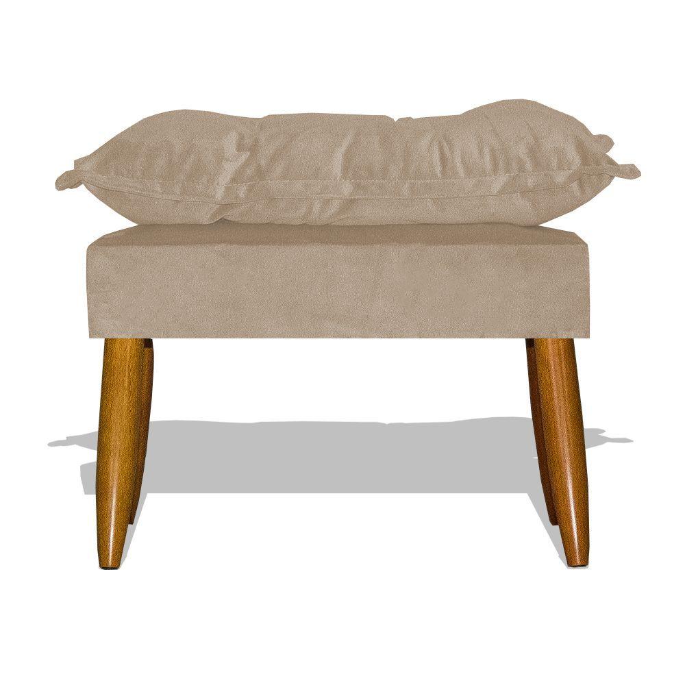 Miniatura Puff Opala Decorativo Pés Palitos Quarto - Cappuccino