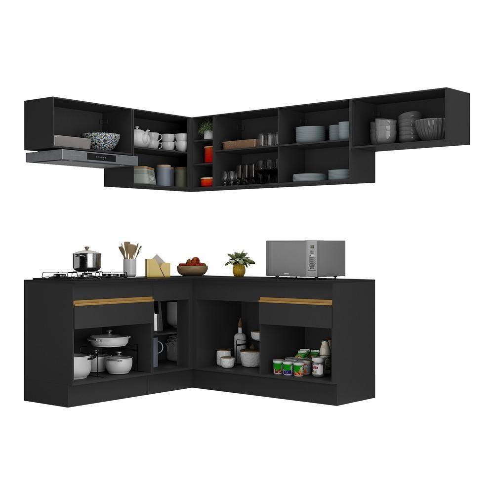 Miniatura Armário De Cozinha Completa De Canto V214 Dourado