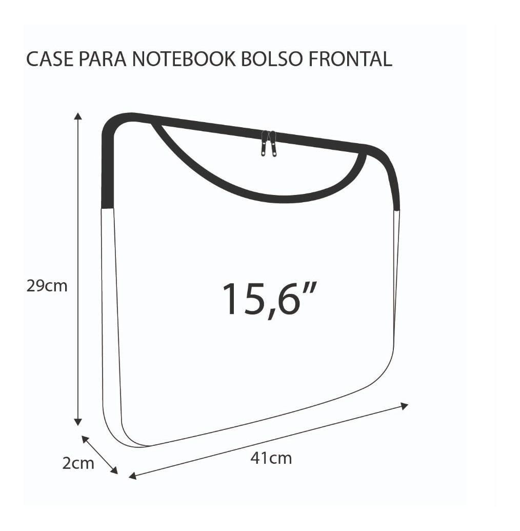 Miniatura Case Capa Notebook Premium Neoprene 15.6 Polegadas Com Bolso
