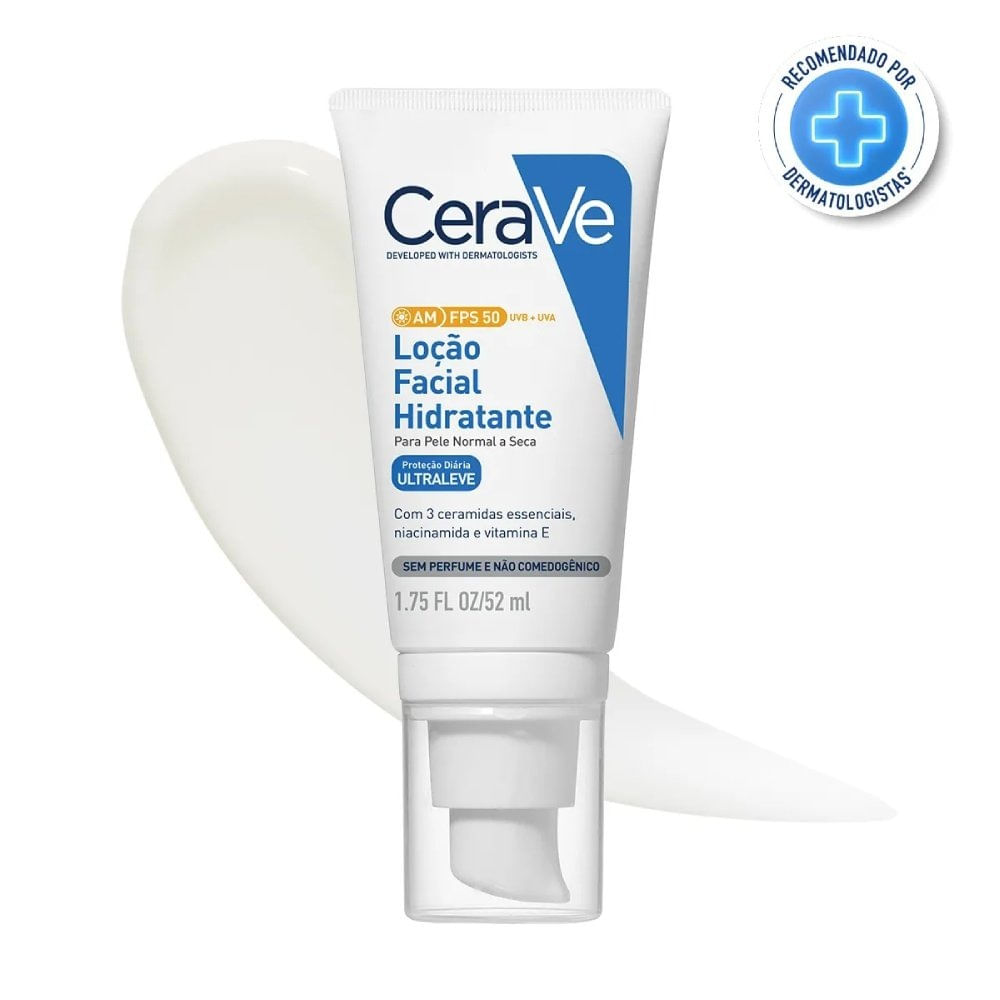 Miniatura Loção Facial Hidratante Cerave Para Pele Normal A Seca Fps50 52ml