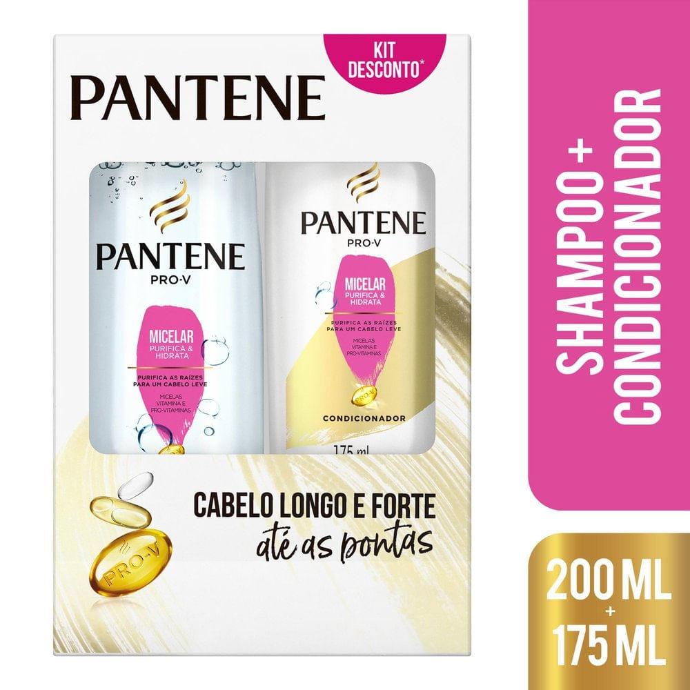 Miniatura Kit Pantene Micelar Shampoo 200ml + Condicionador 175ml