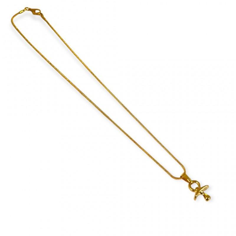 Miniatura Colar Corrente Pingente Chupeta Ere 1,50 Cm Dourado