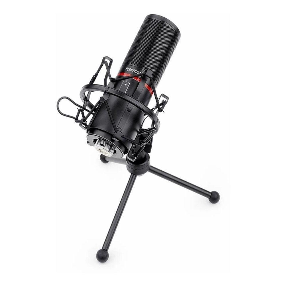 Miniatura Microfone Gamer Redragon Blazar Streamer com Tripé Gm300