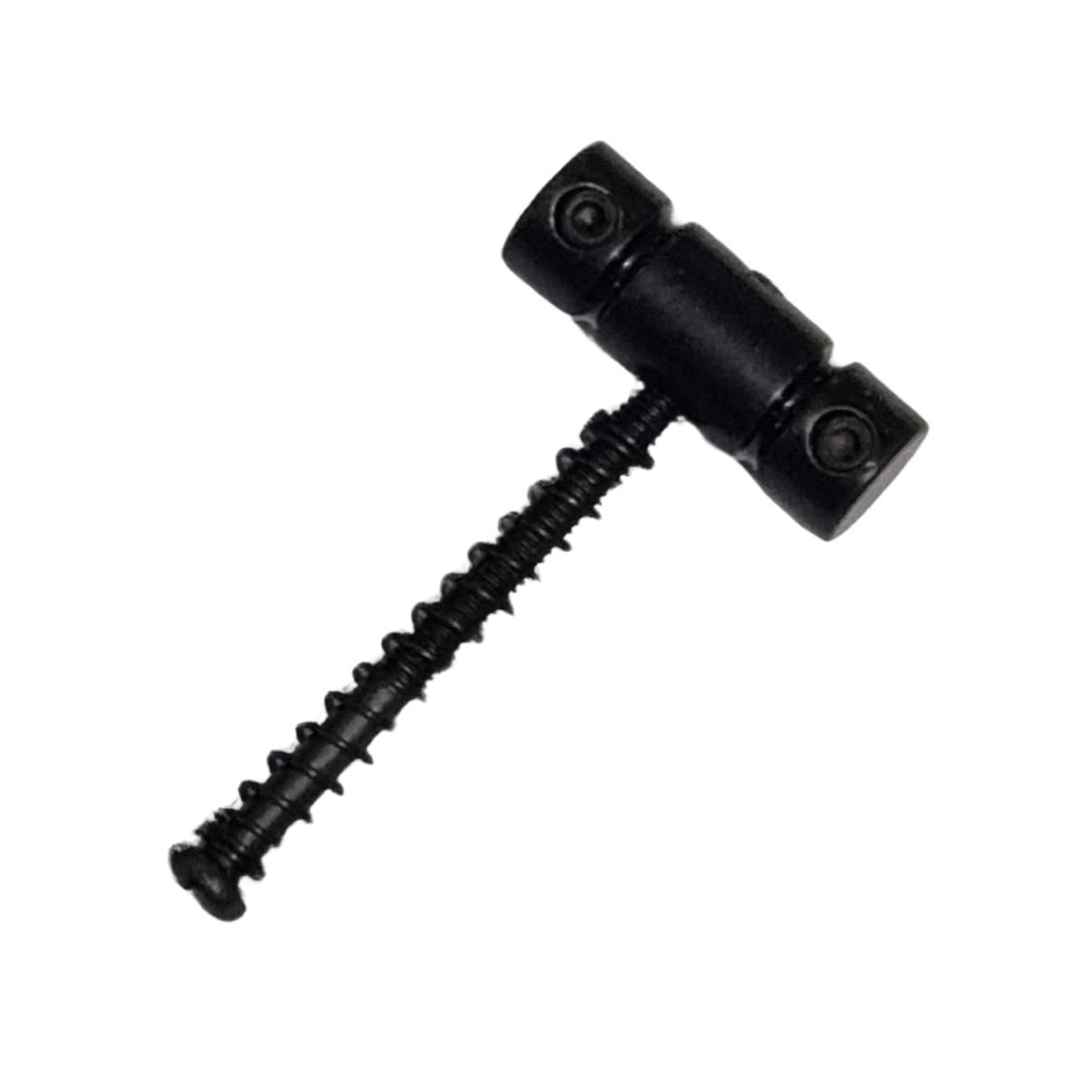 Miniatura Kit 2 Saddle Guitarra Ponte Tele Metal Preto Parafuso Mola