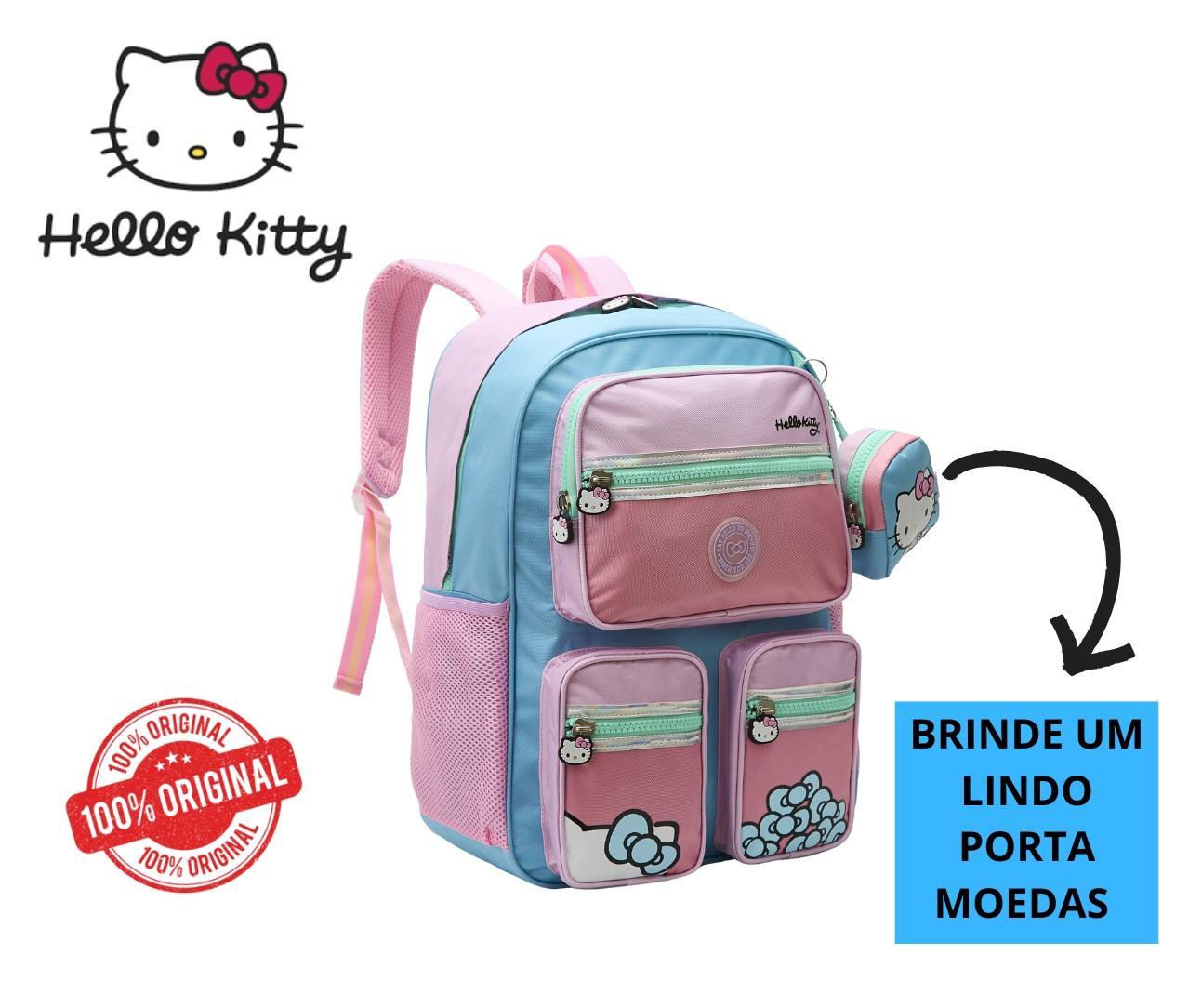 Miniatura Mochila Infantil De Costas Escolar Adolescente Hello Kitty