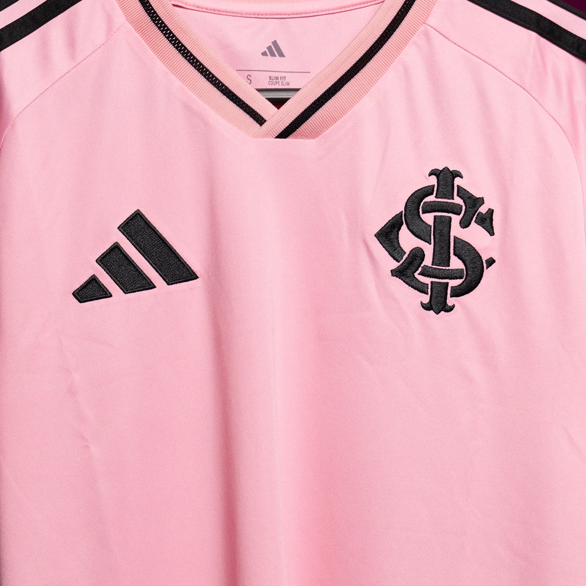 Miniatura Camisa Internacional Outubro Rosa 25/26 s/n Torcedor Adidas Masculina Rosa+Preto - EGG