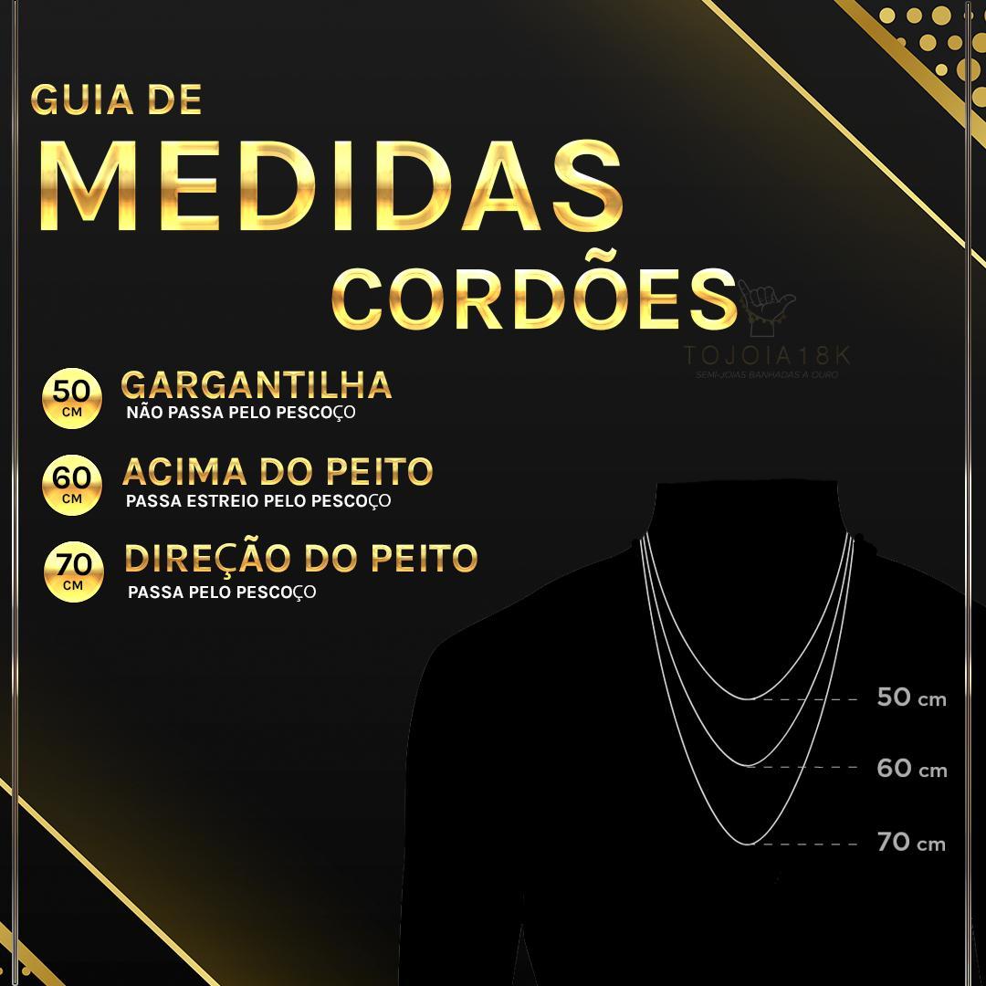 Cordão Balão 8Mm + Pingente Cruz Cravejada - Banhado A Ouro