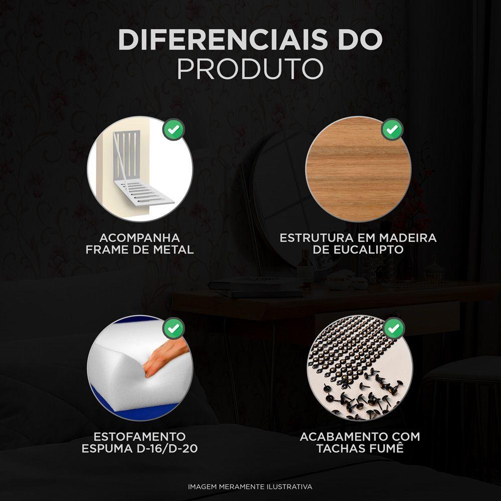 Miniatura Cabeceira Cama Box Casal Maísa 140Cm Com Frame Suede Preto